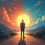 Dueño de negocio eligiendo entre el camino de un socio estratégico de marketing y el de un simple ejecutor de tareas.