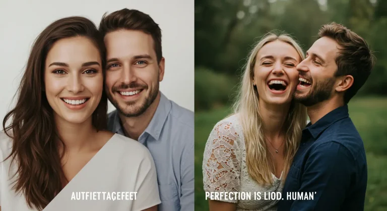 Comparación entre una fotografía auténtica y emotiva y una imagen perfecta pero sin alma generada por IA.