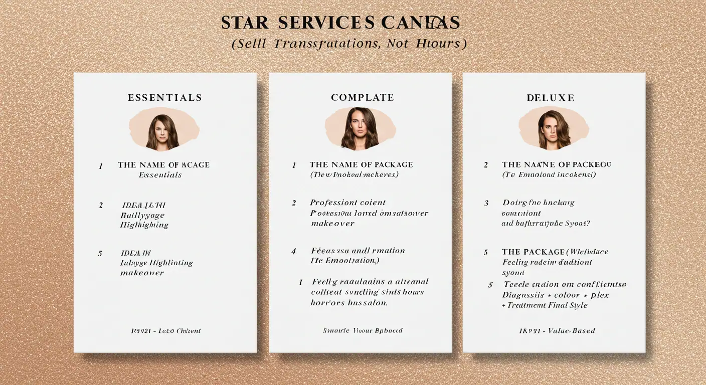 Lienzo de servicios estrella para salones de belleza