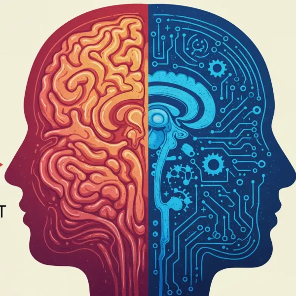 Ilustración del cerebro mostrando cómo el marketing emocional y el storytelling conectan con el centro de decisión (Sistema 1).