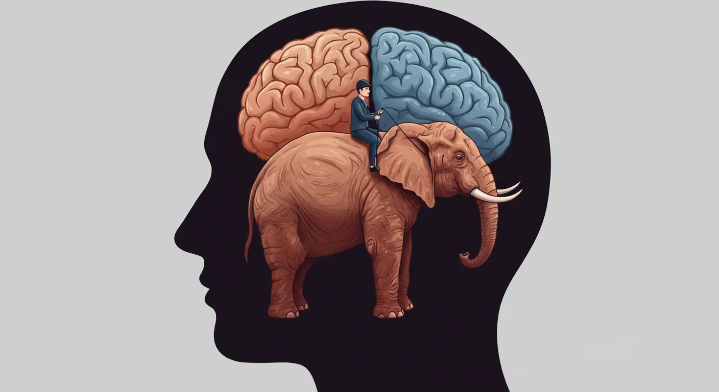 Neuromarketing aplicado - El elefante y el jinete representando el Sistema 1 y Sistema 2 del cerebro