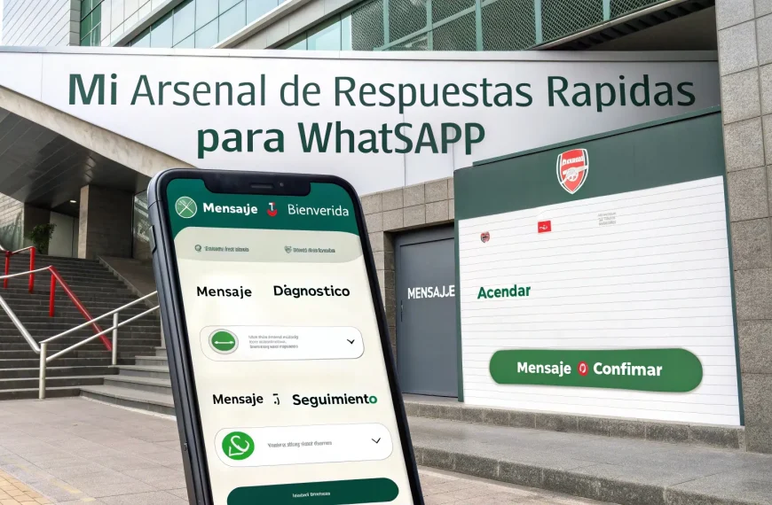 Plantillas de respuestas rápidas para WhatsApp Business, mostrando el sistema de 5 mensajes para salones de belleza en CDMX.